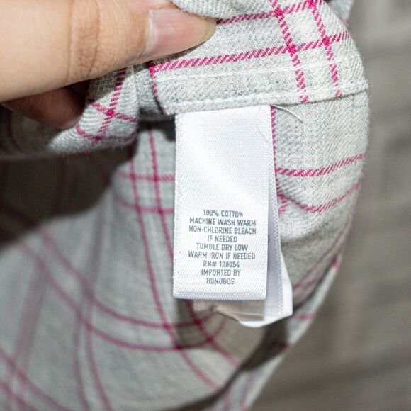 BONOBOS Slim Fit Button up Shirt in Gray pink check 2XL - Picture 6 of 6